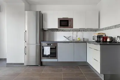 Cuisine ou kitchenette dans l'établissement Superbe T3 avec vue imprenable sur le Rhône
