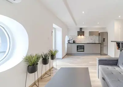 Cuisine ou kitchenette dans l'établissement Rooftop d'exception, vue Rhône, 6 personnes, Caluire