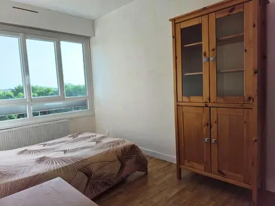 Un ou plusieurs lits dans un hébergement de l'établissement Grand appartement lumineux et central