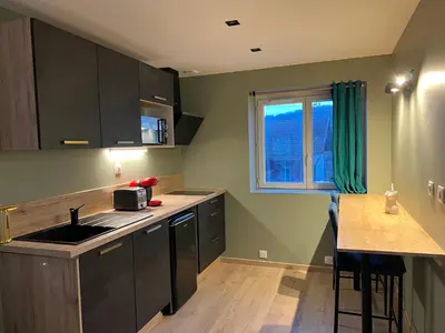 Cuisine ou kitchenette dans l'établissement L'instant plaisir