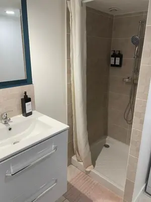 Salle de bains dans l'établissement CHARMANT STUDIO proximité GARE LYON PART-DEU