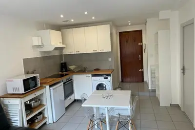 Cuisine ou kitchenette dans l'établissement Appartement Lyon 8 proche métro