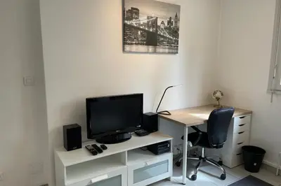 Télévision ou salle de divertissement dans l'établissement Appartement Lyon 8 proche métro