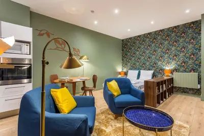 Coin salon dans l'établissement Childebert - Furnished apartment - Downtown Lyon