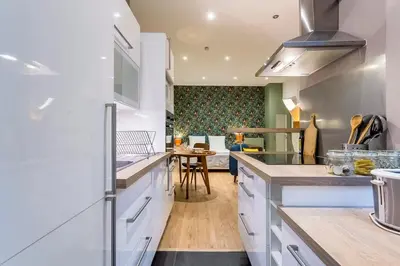 Cuisine ou kitchenette dans l'établissement Childebert - Furnished apartment - Downtown Lyon