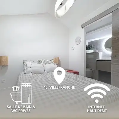 Saint-Amour - Anse Centre - Chambre et Salle de bain WC privée - Cuisine partagée