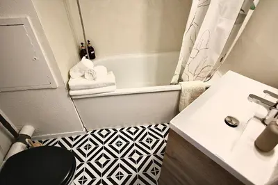 Salle de bains dans l'établissement Petit Studio - Metro B - Hôpital Lyon Sud