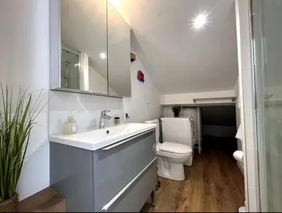 Salle de bains dans l'établissement Quiet comfortable and bright studio in Garibaldi