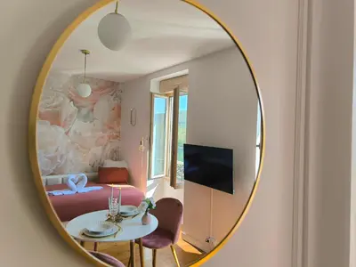 Télévision ou salle de divertissement dans l'établissement Studio L'éclat vue sur rhône, CNPE, accès direct via rhona, clim
