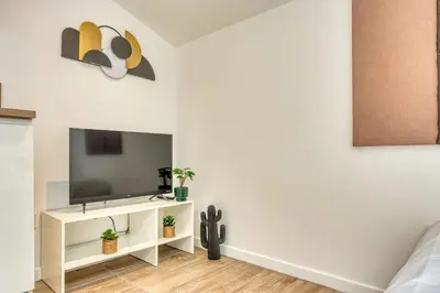 Télévision ou salle de divertissement dans l'établissement Le Factory - Studio contemporain - Proche métro B