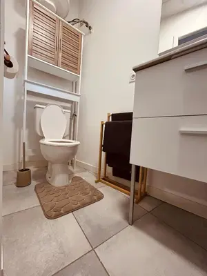 Salle de bains dans l'établissement Cosy lodge