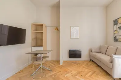 Télévision ou salle de divertissement dans l'établissement Studio lumineux avec terrasse, à deux pas de Lyon