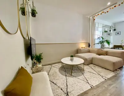 Coin salon dans l'établissement Appartement entier Lyon Sans-souci & Monplaisir