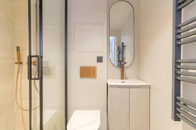 Salle de bains dans l'établissement Havre de paix à proximité de Lyon