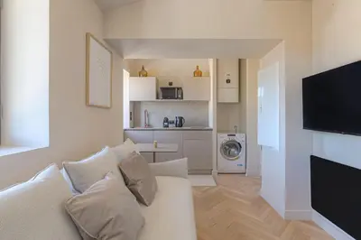 Cuisine ou kitchenette dans l'établissement Havre de paix à proximité de Lyon