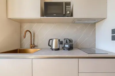 Cuisine ou kitchenette dans l'établissement Appartement moderne et chaleureux, Ecully