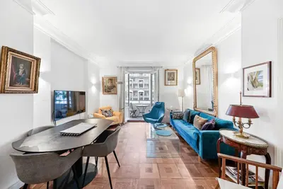 Coin salon dans l'établissement Magnifique appartement au cœur du 6ème