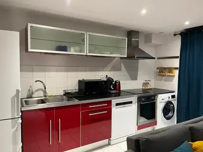 Cuisine ou kitchenette dans l'établissement Joli duplex en plein cœur du centre ville