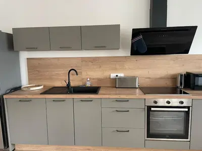 Cuisine ou kitchenette dans l'établissement L Etape Châtillonnaise center private parking