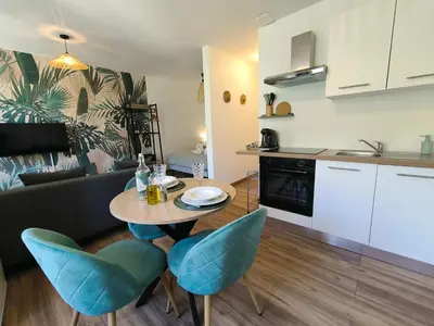 Cuisine ou kitchenette dans l'établissement T1 accès direct via rhôna - clim -local vélo - Cnpe