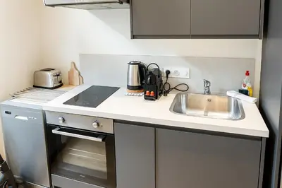 Cuisine ou kitchenette dans l'établissement Charming T3 with Terrace heart of St Paul
