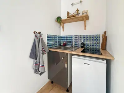 Cuisine ou kitchenette dans l'établissement Appartement à la campagne