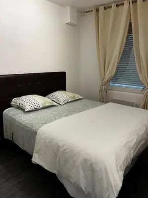 Un ou plusieurs lits dans un hébergement de l'établissement Villeurbanne Super Apartment in residence