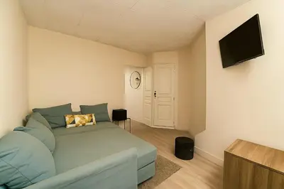 Télévision ou salle de divertissement dans l'établissement Cosy studio for 2 in the heart of the Cordeliers