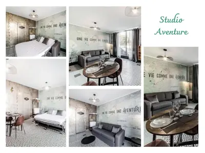 Coin salon dans l'établissement Studio AVENTURE - Le Méridien #Lave-vaisselle #Wifi #Ventilateur