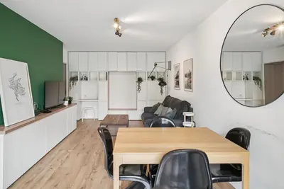 Cuisine ou kitchenette dans l'établissement Superbe appartement avec terrasse cosy & spacieux - Lyon 3