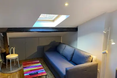 Coin salon dans l'établissement Lovely studio in the 9th arrondissement near the quays