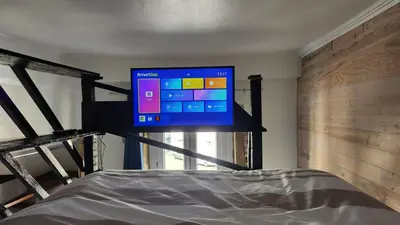 Un ou plusieurs lits dans un hébergement de l'établissement Duplex cosy-Wifi-Parking-Netflix-Lyon 9