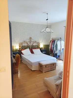 Un ou plusieurs lits dans un hébergement de l'établissement Maison familiale campagne piscine forêt