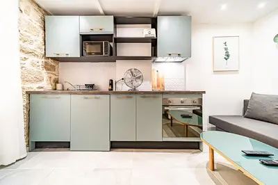 Cuisine ou kitchenette dans l'établissement Cocon moderne Émile Zola