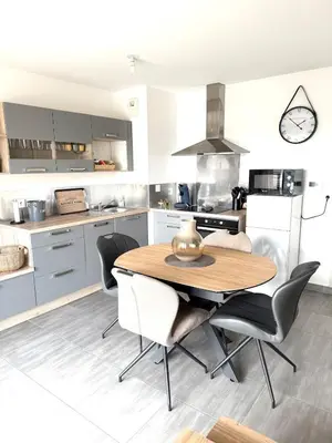 Cuisine ou kitchenette dans l'établissement Appartement T2 Cosy
