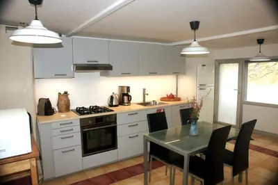 Cuisine ou kitchenette dans l'établissement La Petite maison-Caluire 45 m2