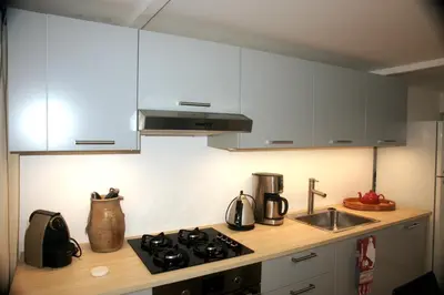 Cuisine ou kitchenette dans l'établissement La Petite maison-Caluire 45 m2