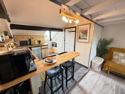 Cuisine ou kitchenette dans l'établissement Studio 4 personnes à 3 min du Metro B - Aux portes de Lyon