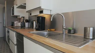 Cuisine ou kitchenette dans l'établissement Maison de village - Font Bénite