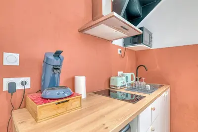 Cuisine ou kitchenette dans l'établissement L'élégance Urbaine - Villeurbanne - Proximité Lyon