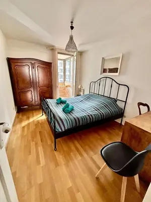 Un ou plusieurs lits dans un hébergement de l'établissement 2 chambres, garage voiture, résidence calme