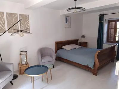 Un ou plusieurs lits dans un hébergement de l'établissement Appartement à la campagne