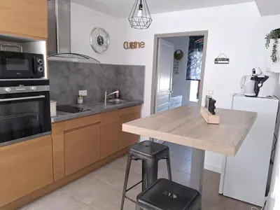Cuisine ou kitchenette dans l'établissement Appartement à la campagne
