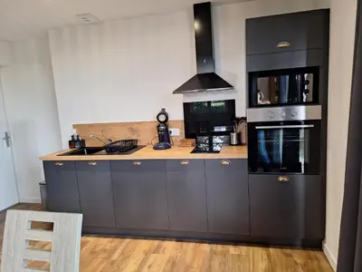 Cuisine ou kitchenette dans l'établissement Gitécow