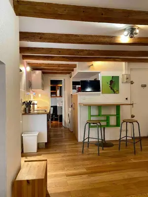 Cuisine ou kitchenette dans l'établissement Studio calme - pentes de la croix rousse