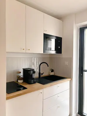 Cuisine ou kitchenette dans l'établissement Studio cosy avec extérieur - Lyon Eurexpo Stadium