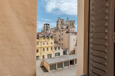 Vue générale sur Lyon ou vue de la ville depuis l'appartement