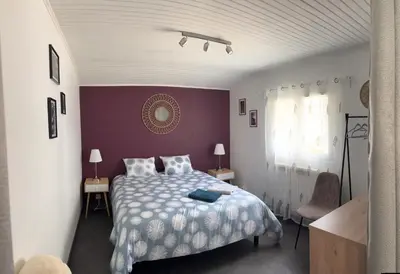Un ou plusieurs lits dans un hébergement de l'établissement Maison 90m2 de 2 à 10 personnes