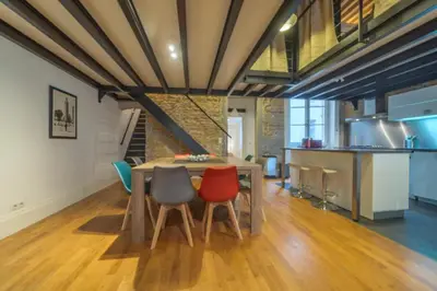 Coin salon dans l'établissement Magnifique appartement - Place Bellecour