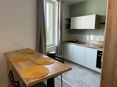 Cuisine ou kitchenette dans l'établissement Studio indépendant climatisé à Lyon 8